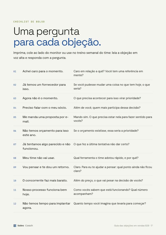 Checklist de bolso